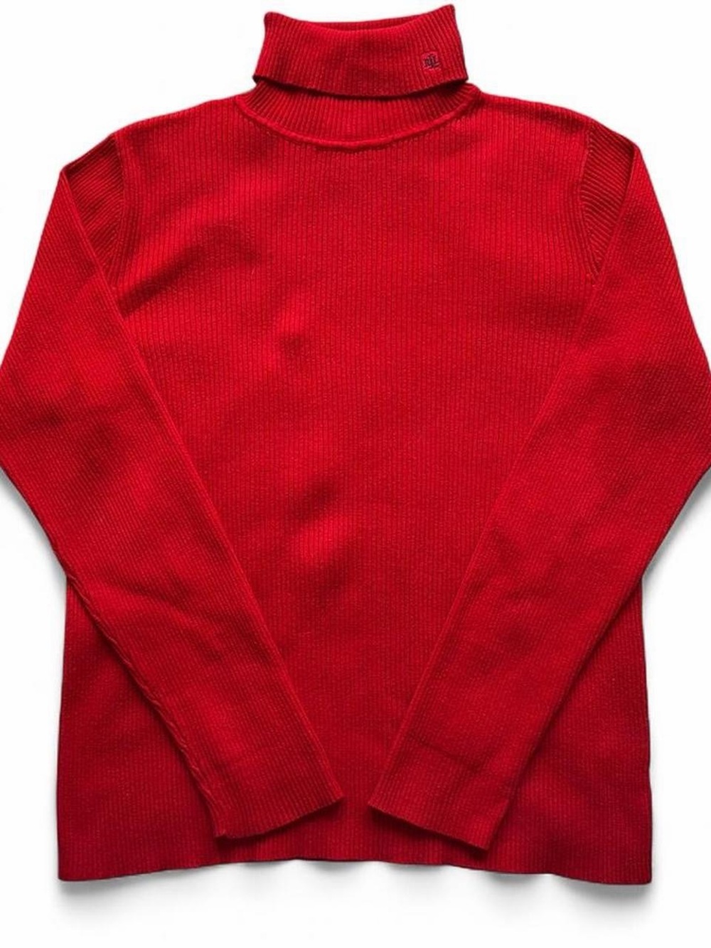 Lauren Ralph Lauren Red Ribbed Turtleneck Sweater XL